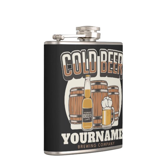 Aangepaste koude bieren, eik en brei heupfles (Rechts)