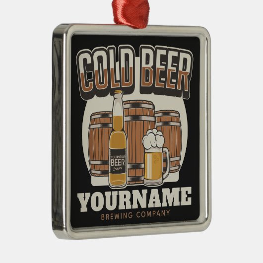 Aangepaste koude bieren, eik en brei metalen ornament (Rechts)