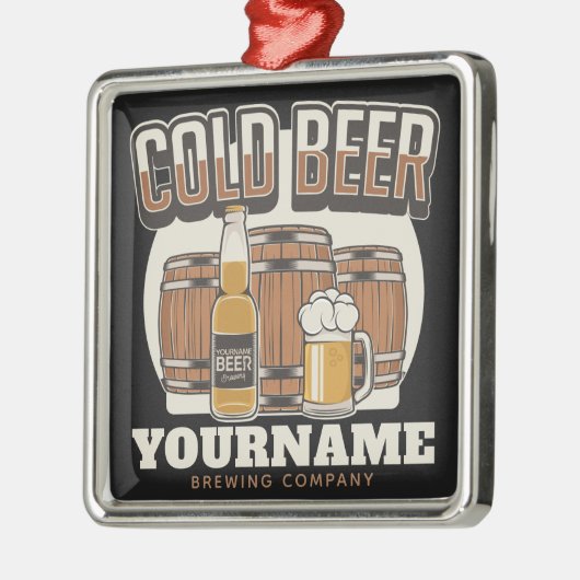 Aangepaste koude bieren, eik en brei metalen ornament (Links)