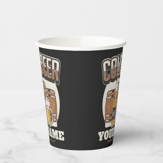 Aangepaste koude bieren, eik en brei papieren bekers (Links)