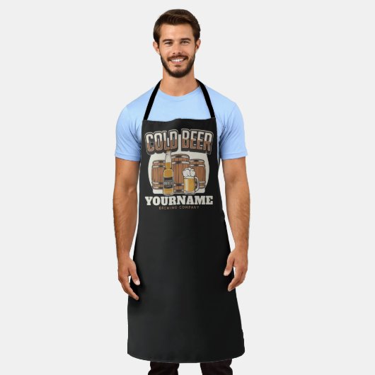 Aangepaste koude bieren, eik en brei schort (Gedragen)