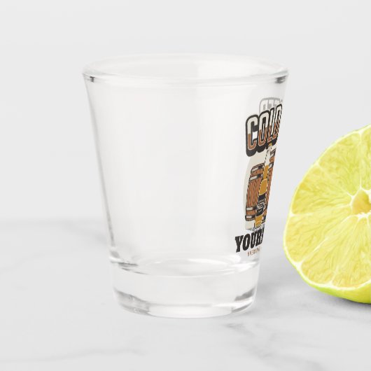 Aangepaste koude bieren, eik en brei shot glas (Links)