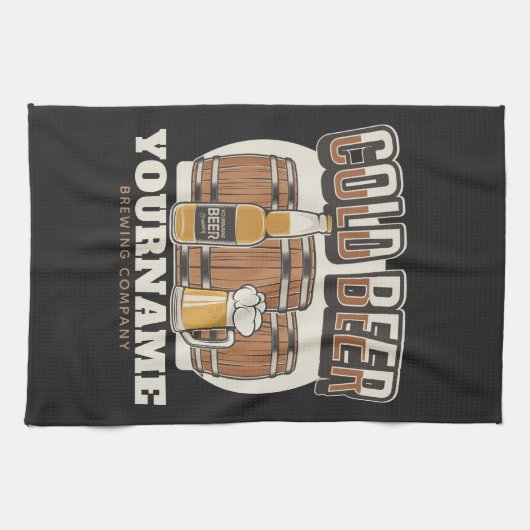 Aangepaste koude bieren, eik en brei theedoek (Horizontaal)