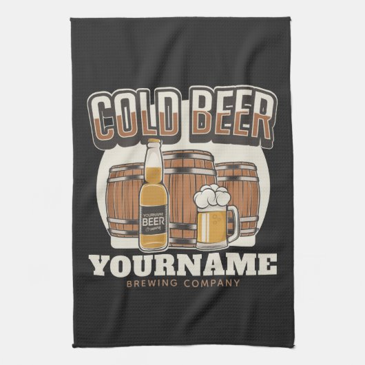 Aangepaste koude bieren, eik en brei theedoek (Verticaal)