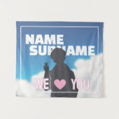Aangepaste Kpop Idol Ondersteuning Banner Uw Foto Wandkleed (Voorkant (horizontaal))