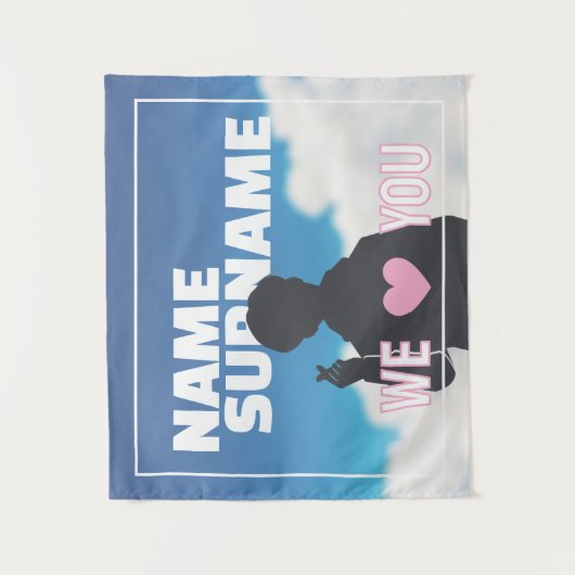 Aangepaste Kpop Idol Ondersteuning Banner Uw Foto Wandkleed (Voorkant)
