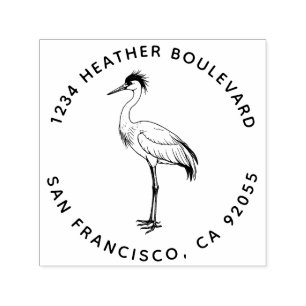 Aangepaste Kraanvogel Retour Adres Familienaam Zelfinktende Stempel