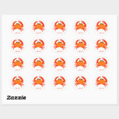 Aangepaste krab rood hete oranje simpele schone ve ronde sticker (Vel)