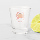 Aangepaste krab rood warm oranje, eenvoudig schoon shot glas (Achterkant)