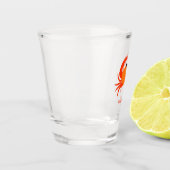 Aangepaste krab rood warm oranje, eenvoudig schoon shot glas (Links)