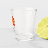 Aangepaste krab rood warm oranje, eenvoudig schoon shot glas (Rechts)