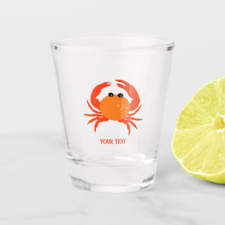 Aangepaste krab rood warm oranje, eenvoudig schoon shot glas