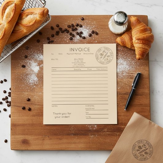 Aangepaste Kraft Bakkerij Factuur Notitieblok