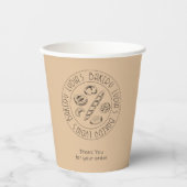 Aangepaste Kraft Bakkerij Papieren Bekers met Logo (Voorkant)