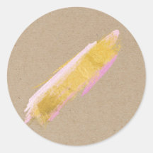 Aangepaste Kraft Gold Pink-stickers/labels