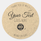 Aangepaste Kraft-label Vintage Eenvoudig Trendsett Ronde Sticker (Voorkant)