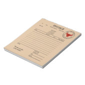 Aangepaste Kraft Slagerij Factuur  Notitieblok (Linkerzijde)