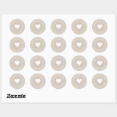 Aangepaste Kraft Thuisgemaakt Met Liefde Hart Ronde Sticker (Vel)