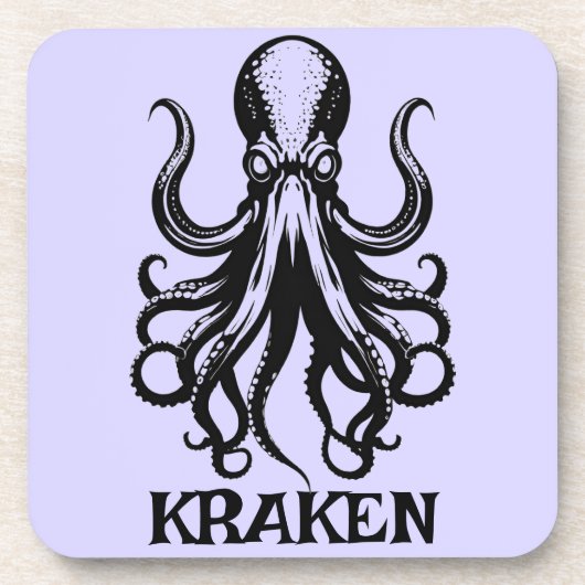 Aangepaste Kraken Octopus Inktvis Naam Persoonlijk Bier Onderzetter (Voorkant)