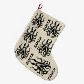 Aangepaste Kraken Octopus Pijlinktvis Naam Persoon Grote Kerstsok (Voorkant (Hangend))