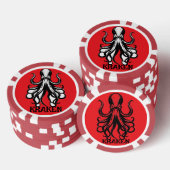 Aangepaste Kraken Octopus Pijlinktvis Naam Persoon Poker Chips (Opstapeling)