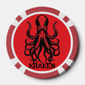 Aangepaste Kraken Octopus Pijlinktvis Naam Persoon Poker Chips (Achterkant)