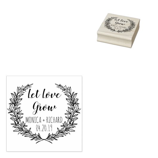 Aangepaste krans Laat liefde groeien typografie br Rubberstempel (Gestempeld)