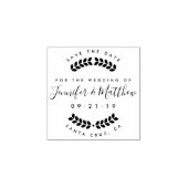 Aangepaste krans & rustiek script Sla de datum op Rubberstempel (Afrduk)