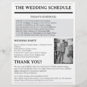 Aangepaste krant bruiloft programma flyer (Achterkant)