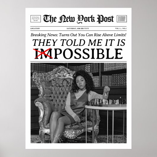 Aangepaste krant Het is mogelijk Motivatie Poster (Voorkant)