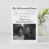 Aangepaste krantenfoto Unieke bruidsmeisje voorste Kaart (Staand voorkant)