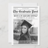 Aangepaste krantenkop voor diploma-uitreiking fees kaart (Voorkant)