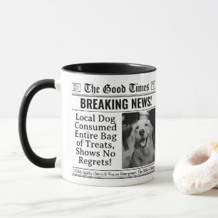 Aangepaste krantenmok, grappig cadeau voor hondenl mok