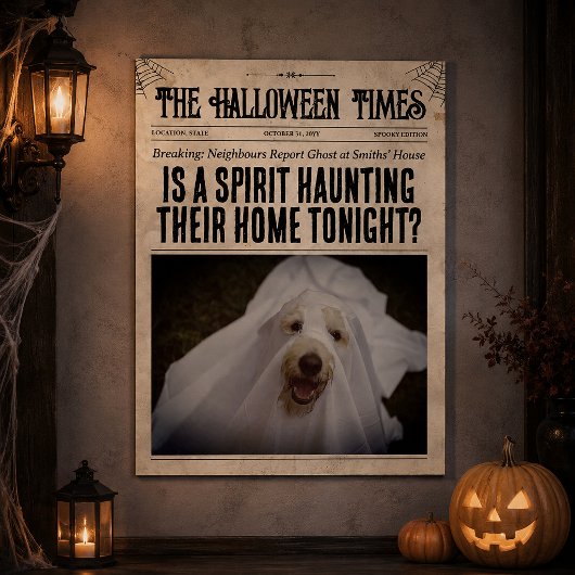 Aangepaste krantenmuur kunst voor Halloween spookv Poster