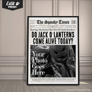 Aangepaste krantenmuurdecoratie voor Halloween Jac Poster