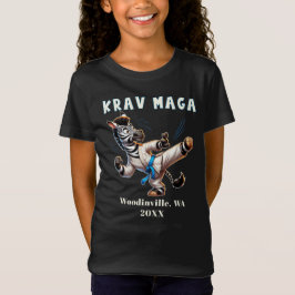 Aangepaste Krav Maga Martial Arts Locatie Datum Na T-shirt