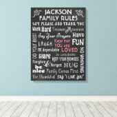 Aangepaste krijgsraad "Familieregels" Canvas Afdruk (Insitu (Houten vloer))