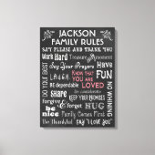 Aangepaste krijgsraad "Familieregels" Canvas Afdruk (Voorkant)