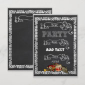 Aangepaste krijtbord jongens feestelijke uitnodigi kaart (Voorkant / Achterkant)