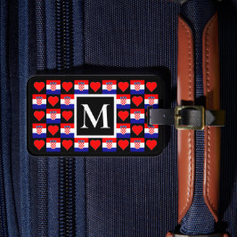 Aangepaste Kroatische vlag - Kroatische vlag Bagagelabel