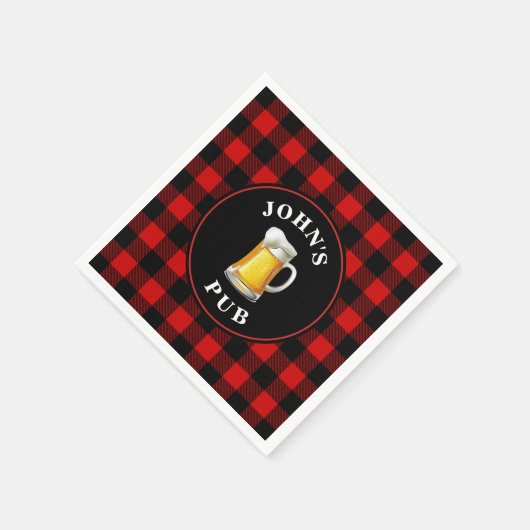 Aangepaste kroeg teken met Jouw naam Servet (Hoek)