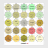 Aangepaste kruiden- en specerijenpotlabels kleurco sticker (Vel)
