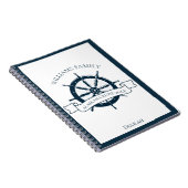 Aangepaste kruising Nautical Wheel Boat Vacking Notitieboek (Rechterzijde)