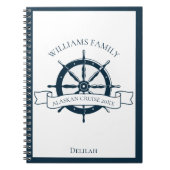 Aangepaste kruising Nautical Wheel Boat Vacking Notitieboek (Voorkant)