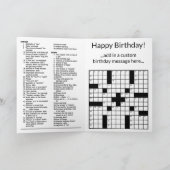 AANGEPASTE kruiswoordpuzzel Verjaardag Kaart (13x1 (Binnen)