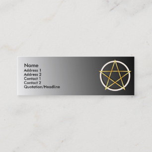 Aangepaste KRW Gold Wiccan Pentagram-kaart Mini Visitekaartje
