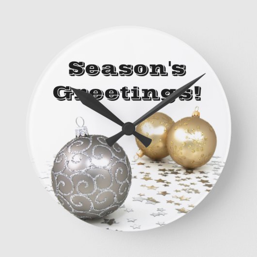 Aangepaste kuil voor Silver en Gold Ornament Ronde Klok (Voorkant)