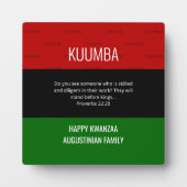 Aangepaste KUMBA Happy Kwanzaa plaque Fotoplaat (Voorkant)