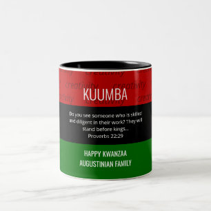 Aangepaste KUMBA Kwanzaa Mok met twee toonaangeven