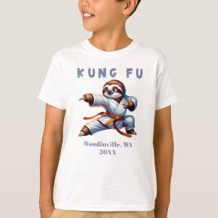 Aangepaste Kung Fu Martial Arts Locatie Datum Naam T-shirt